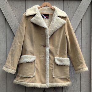 Wiman American 70s Vintage Tan and Cream Sherling Jacket